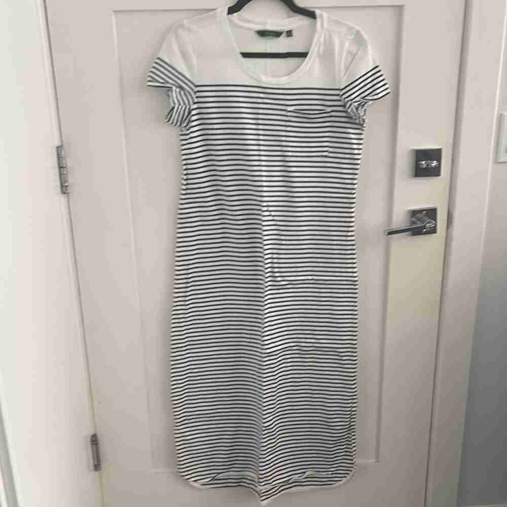 C. Wonder Black and White Striped Midi Dress